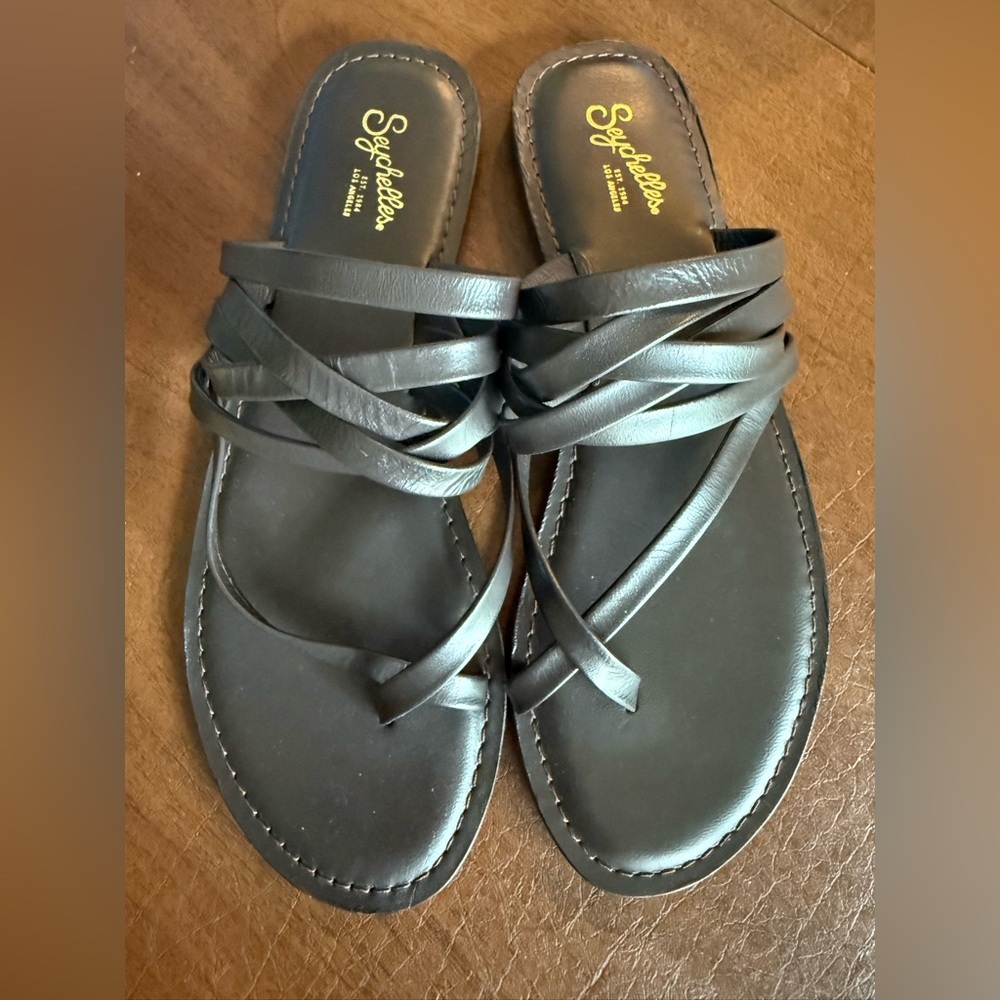 Seychelles Women's Espresso Strappy Slide Sandals- Sz 9